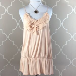 Peach Lauren Conrad Large floral top detail tank
